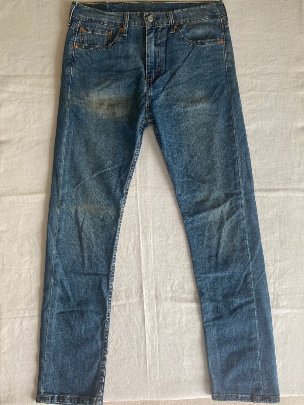 Levis 510 W 31 x L 30 Distressed Vintage Straight Leg Blue Jeans Unisex